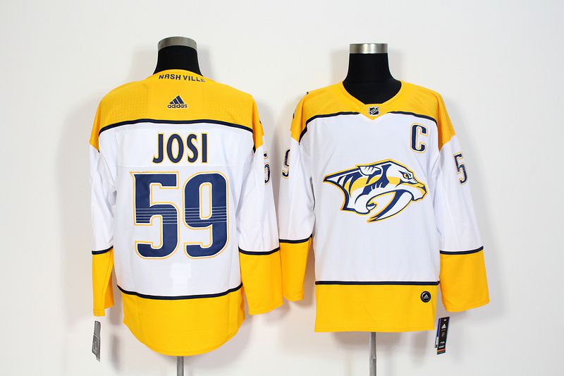 Men Nashville Predators 59 Josi White Hockey Stitched Adidas NHL Jerseys